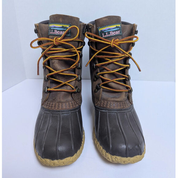 L.L. Bean Gore-Tex Dark Brown Primaloft Liner Leather Duck Rain Boots Women 6M - Picture 3 of 16